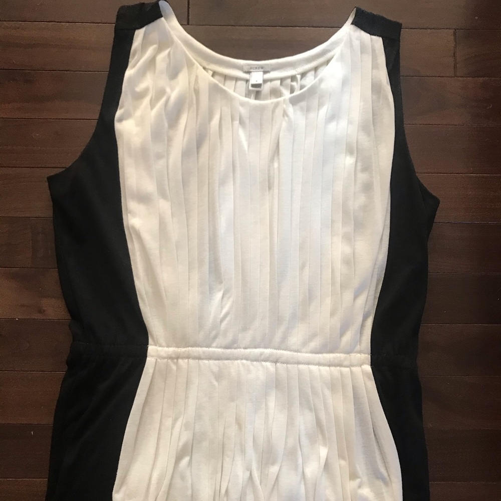 J. Crew Accordion Black and White Sleeveless Top